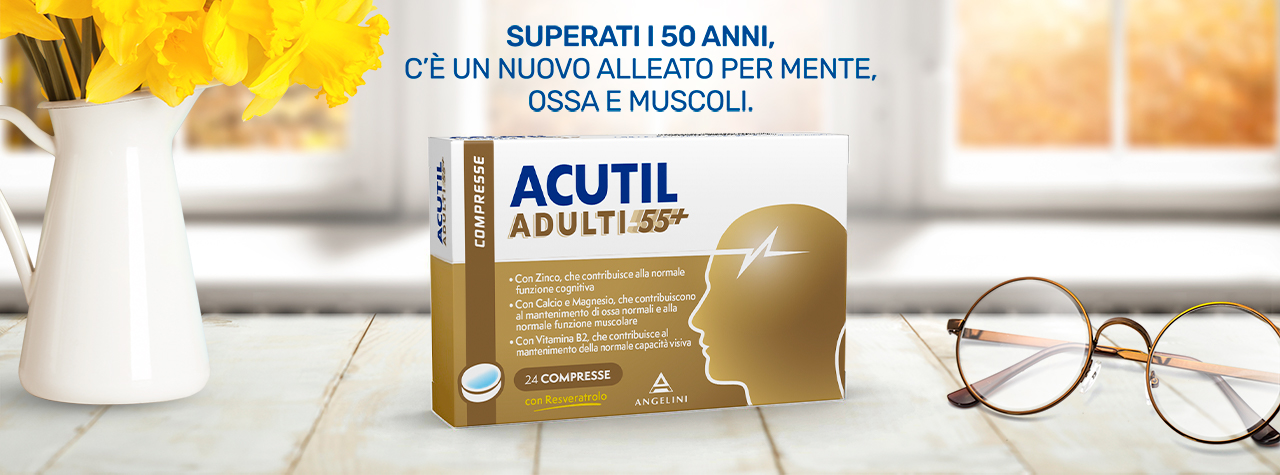 Superati i 50 anni, c'è un nuovo alleato per mente, ossa e muscoli - Acutil Adulti +55
